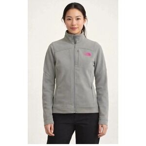 The North Face Caroleena Jacket Gray Pink Womens Medium Full Zip Pockets